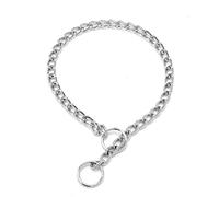 Silver Dog Chain Collars, Metal Dog Necklace Collars Pet Neck Chain Collar, Pet Show Slip Collar Choker Training Walking Collar Dog Choke Chain Collar for Small Medium Large(0.2x40cm/0.09x15.75in)