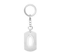 Silver Dog Tag 26 Letter initial A-Z Keychain Keyring Key Chain Ring for Women Men Daughter Son Sisters Friends Birthday Christmas (O)