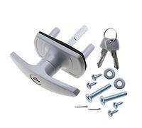 Silver Door Guard Locking Garage Door Lock 50mm Shaft 35mm Fixing Spigots
