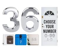 Silver Door Numbers Stick On, 0-99, Letters A, B, C, D, 3'' House Numbers Self Adhesive Stickers, For Doors, Mail Boxes, Hotel Rooms (36)