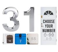 Silver Door Numbers Stick On, 0-99, Letters A, B, C, D, 3'' House Numbers Self Adhesive Stickers, For Doors, Mail Boxes, Hotel Rooms (31)