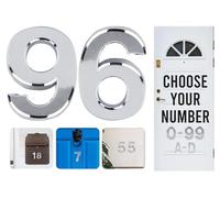 Silver Door Numbers Stick On, 0-99, Letters A, B, C, D, 3'' House Numbers Self Adhesive Stickers, For Doors, Mail Boxes, Hotel Rooms (96)