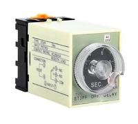 Silver Dot ST3PF Industrial Power-off Delay Timer Relay, AC/DC Compatible, DIN Rail Mount, Transparent Cover, Scale Time Control (30S seconds AC 110V)