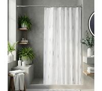 Silver Dotty Textile Shower Curtain Water Resistant Weighted Hem Antimicrobial