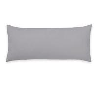 (Silver, Double 4ft 6") Luxury Bolster Pillow Case- Pregnancy Maternity Long Orthopaedic Support Pillow Cover in white cream & silver Colours