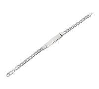 Silver Double Curb Identity Bracelet - 8in - F2310