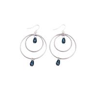 Silver Double Layer Textured Metal Teardrop Boho Earrings Lightweight French Wire Western Earrings Jewelry Accessories Gift For Women Holiday Wedding Festival