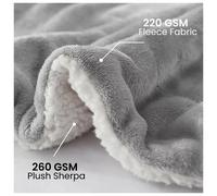 (Silver, Double ) Sherpa Fleece Large Blanket Fluffy Soft Warm Throw Bed