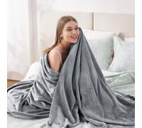 (SILVER, DOUBLE) Warm Soft Large Blanket Mink Faux Fur Fleece Throw