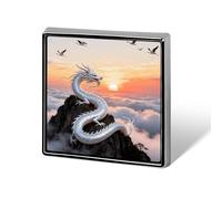 Silver Dragon Circling Brooch Pins Lapel Pins for Men Women Badge Button Cover Decorative Jewelry Charms for Hats Bags Backpacks Suits Shirts Scarves Clothing Accessories Banquet Wedding Gift