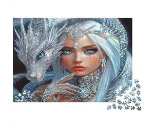 Silver Dragon Queen_1 1000pc Jigsaw Puzzle for Seniors Brain Teaser After-school Puzzle Activity Mind Relaxation Sturdy Paper 52x38cm/1000pcs