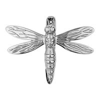 Silver Dragonfly Door Knocker for Front Door | Polished Solid Brass Silver Knockers with Strike Plate | UPVC | Dragonfly Front Door Furniture with a Unique Design