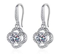 Silver Drop Earrings for Women Sterling Silver Earrings Women Dangling Dangly Earring Hypoallergenic Diamond Wedding Earring for Bride
