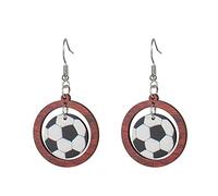 Silver Earings Personality Street Wind Volleyball Football Baseball Basketball Earrings Female Ladies Silver Stud Earrings (D, One Size)