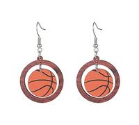 Silver Earings Personality Street Wind Volleyball Football Baseball Basketball Earrings Female Ladies Silver Stud Earrings (A, One Size)