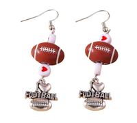 Silver Earings Rugby Football Earrings Sports Earrings Fashion Football Basketball Rugby Hoops Small Silver Studs For Women (C, One Size)