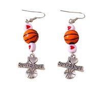 Silver Earings Rugby Football Earrings Sports Earrings Fashion Football Basketball Rugby Hoops Small Silver Studs For Women (B, One Size)