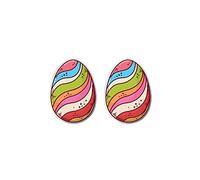 Silver Earrings Easter Egg Plastic Ear Studs Resurrected Rabbit Earrings Stainless Steel Ear Pins Resin Clips (M, One Size)