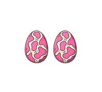 Silver Earrings Easter Egg Plastic Ear Studs Resurrected Rabbit Earrings Stainless Steel Ear Pins Resin Clips (K, One Size)