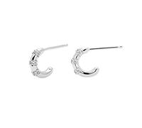 Silver Earrings, Fine Jewelry Sterling Silver Silver Minimalist Bling Zircon Crystal Ear Stud for Wedding Engagement Party Gift Long Oorbellen jewelry