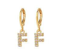 Silver Earrings for Women 26 Initial Earrings 26 Alphabet A Z Alphabet Initial Gold Light Feeling For Women Girls (F, One Size)