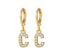 Silver Earrings for Women 26 Initial Earrings 26 Alphabet A Z Alphabet Initial Gold Light Feeling For Women Girls (C, One Size)