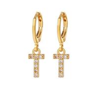 Silver Earrings for Women 26 Initial Earrings 26 Alphabet A Z Alphabet Initial Gold Light Feeling For Women Girls (T, One Size)