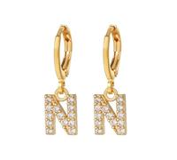 Silver Earrings for Women 26 Initial Earrings 26 Alphabet A Z Alphabet Initial Gold Light Feeling For Women Girls (N, One Size)