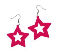 Silver Earrings for Women 80s And 90s Women's Earrings Large Retro Geometric Pendants 80s Clothing Star Pendant Bright Party Accessories (B, 5x5cm)