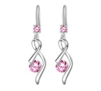 Silver Earrings for Women,925 Sterling Silver Drop Earrings with Cubic Zirconia Hypoallergenic Linear Infinity Love Silver Dangle Earrings for Sensitive Ears Earrings for Women Dangling Jewellery Gift