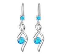 Silver Earrings for Women,925 Sterling Silver Drop Earrings with Cubic Zirconia Hypoallergenic Linear Infinity Love Silver Dangle Earrings for Sensitive Ears Earrings for Women Dangling Jewellery Gift