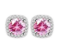 Silver Earrings For Women, Cubic Zirconia Stud Earrings, Diamond Ear Studs Earringss Studs Stud Earringss 10Mm Square Round Teardrop Heart Earring For Women Crystal Jewellery Fashion