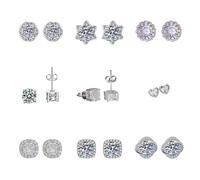 Silver Earrings For Women Flat Back Earrings For Women Diamond Silver Cubic Zirconia Stud Earring Hypoallergenic Earring Studs Personalised Gift Jewellery Earrin