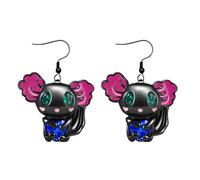 Silver Earrings for Women Panda//Koala Leverback Earrings for Women 925 Silver Cute Animal Panda/Rabbit/Koala Jewelry (Black, 5x3cm)