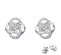 silver earrings for women,Sterling Silver Stud Earrings for Women - Cubic Zirconia Ear Studs - Elegant Star Design,