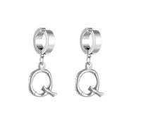 Silver Earrings Stack, Ear Cuff Letter Q Stainless Steel Suitable for Wedding Anniversary Holiday