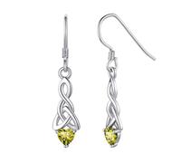 Silver Earrings Women Sterling Silver August Peridot Birthstone Dangle Earring Hypoallergenic Lightweight Sleeper Earrings for Her