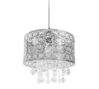 Valuelights Enna Silver Easy Fit Moroccan Style Acrylic Jewel Droplet Drum Ceiling Light Shade (D)22Cm