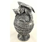 Silver Effect Dragon Box Fantasy Art Gothic Inspired Decor Mystical Storage Ornament Home Decor