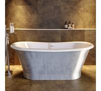 Silver Effect Freestanding Double Ended Bath 1690 x 800mm - Helmsley