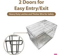 (Silver) Ellie-Bo 36 Silver Dog Crate 2 Door, Non-Chew Tray
