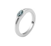 Silver Engagement Rings for Women, Promise Ring To Self 9K White Gold Solitary Oval with Green Moissanite Size S 1/2