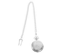 Silver Engraved Shield Pocket Watch Roman Numeral Quartz Vintage | Portable Design, Alloy Case, Men’s Styling, Accurate Time Display, Decorative Finish, Classic British Gift Choice