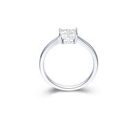 Silver Eternity Ring, Wedding Rings for Women with 0.4Ct Diamond 9K White Gold Size J 1/2