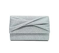 Silver Evening Clutch Bag for Women Lady Sparkling Women's Clutch Glitter Handbag Clutch Purse Classic Shoulder Bag for Women Bride Wedding Banquet Prom Party with Removable Chain