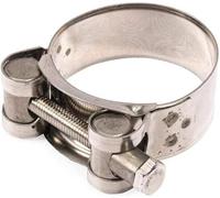Silver Exhaust Clamp Stainless Steel Exhaust Band Clamp Replacement for Motorcycle Water Hose Car Automotive Replacement Exhaust Clamps (48-51mm)