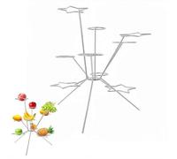 Silver Exploding Fruit Bowl with Star Design - Fireworks on The Dinner Table Art Floating Fruit Display, 360° Ventilation Keeps Fresh, Handcrafted Metal Sculpture Centerpiece for Kitchen Dining Decor