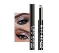 Silver Eyeshadow Pen, Metallic Silver Gray Shimmer Eyeshadow Stick Crayon, Smooth Long-Lasting Waterproof Effortless Blendable Cream Eye Makeup Pencil, Gift for Women