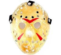 Silver Fancy Dress® Jason Voorhees Mask Adult Hockey Mask with Elastic Strap - Scary Horror Movie Style Face Masks for Halloween Fancy Dress, Cosplay & Theme Party Costume Accessory