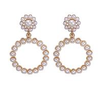 Silver Fashion Big Imtation Pearl Dangle Earrings Women Golden Luxury Model Show Jewelry Party Club Wedding Earring Gifts For Girlfriend, Wife, Sister, Daughter,